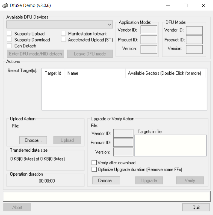 DfuSe Demo, Software zum Bootloader update des mcHF