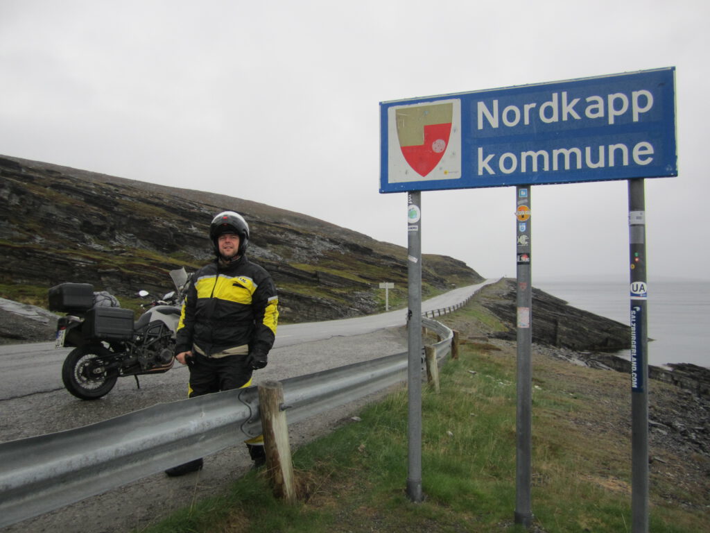 Mit dem Motorrad zum Nordkapp - Jens am Nordkapp
